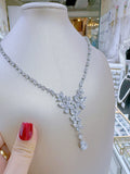 Pivoine Milano Sterling Silver and Crystal Bridal Necklace 37