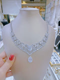 Pivoine Milano Sterling Silver and Crystal Bridal Necklace 11*