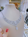 Pivoine Milano Sterling Silver and Crystal Bridal Necklace 11*