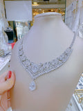 Pivoine Milano Sterling Silver and Crystal Bridal Necklace 11*