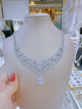 Pivoine Milano Sterling Silver and Crystal Bridal Necklace 11*