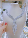 Pivoine Milano Sterling Silver and Crystal Bridal Necklace 20