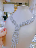 Pivoine Milano Sterling Silver and Crystal Bridal Necklace 20