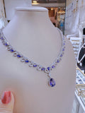 Pivoine Milano  Sterling Silver and Crystal Bridal Necklace 15*