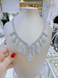 Pivoine Milano Sterling Silver and Crystal Bridal Necklace 18*