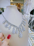 Pivoine Milano Sterling Silver and Crystal Bridal Necklace 18*