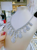 Pivoine Milano Sterling Silver and Crystal Bridal Necklace 18*