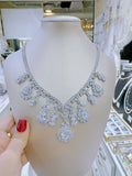 Pivoine Milano Sterling Silver and Crystal Bridal Necklace 18*