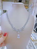 Pivoine Milano Sterling Silver and Crystal Bridal Necklace 16