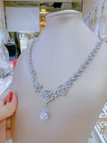 Pivoine Milano Sterling Silver and Crystal Bridal Necklace 16