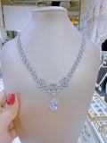 Pivoine Milano Sterling Silver and Crystal Bridal Necklace 16