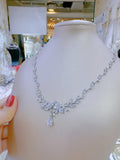 Pivoine Milano Sterling Silver and Crystal Bridal Necklace 36