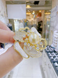 Lunachat Sterling Silver and Crystal Pearl Brooch Milano 3