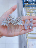 Pivoine Bridal Tiara Milano Sterling Silver and Crystal Handmade Hairpiece 23