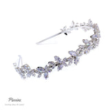 Pivoine Bridal Tiara Milano Sterling Silver and Crystal Handmade Hairpiece 54