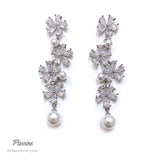 Pivoine Milano Sterling Silver and Crystal Bridal Earrings 120