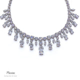 Pivoine Milano Sterling Silver and Crystal Bridal Necklace 60