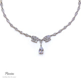 Pivoine Milano Sterling Silver and Crystal Bridal Necklace 55