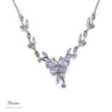 Pivoine Milano Sterling Silver and Crystal Bridal Necklace 54