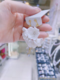 Lunachat 意大利工藝純銀陶瓷花金色夾耳環 2 Earclips