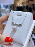 Lunachat 日本925純銀水晶11mm天然淡水珍珠頸鍊