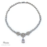 Pivoine Milano Sterling Silver and Crystal Bridal Necklace | 新娘首飾｜婚嫁首飾 | 結婚頸鏈 |結婚首飾| 婚紗頸鏈| 新娘頸鏈|